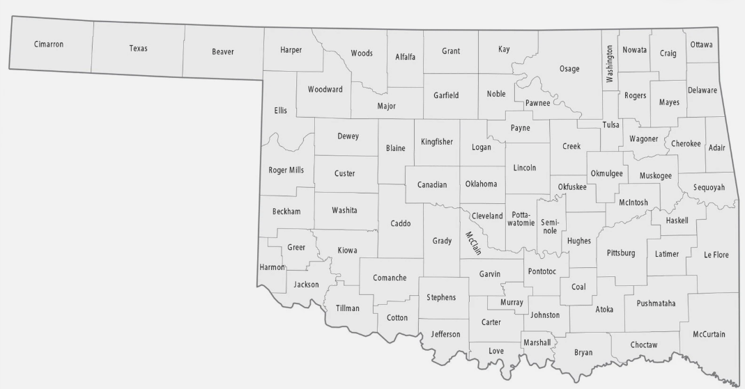 Oklahoma county map